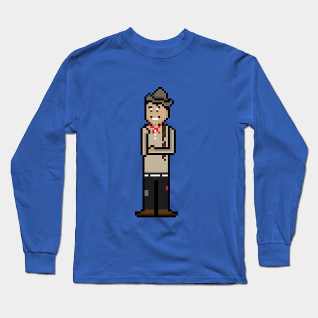 8Bit Cantinflas Long Sleeve T-Shirt by L. Marco Miranda